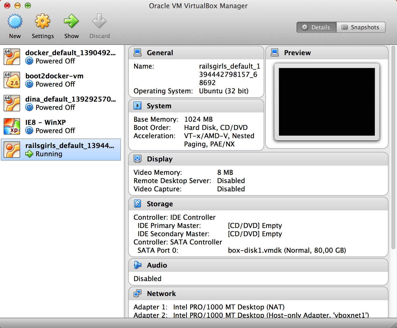 VirtualBox / Starting VM